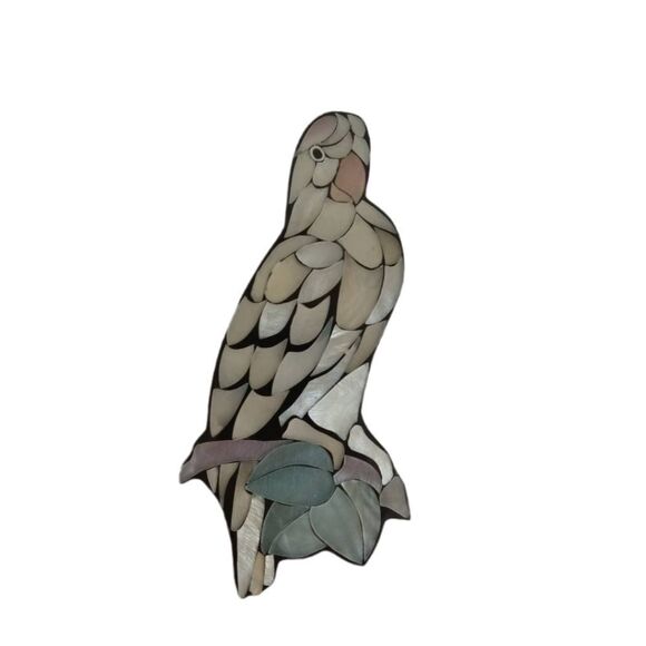 Vintage Unsigned Lee Sands Dyed Mother Of Pearl Large Parrot Statement Pendant - Picture 1 of 10